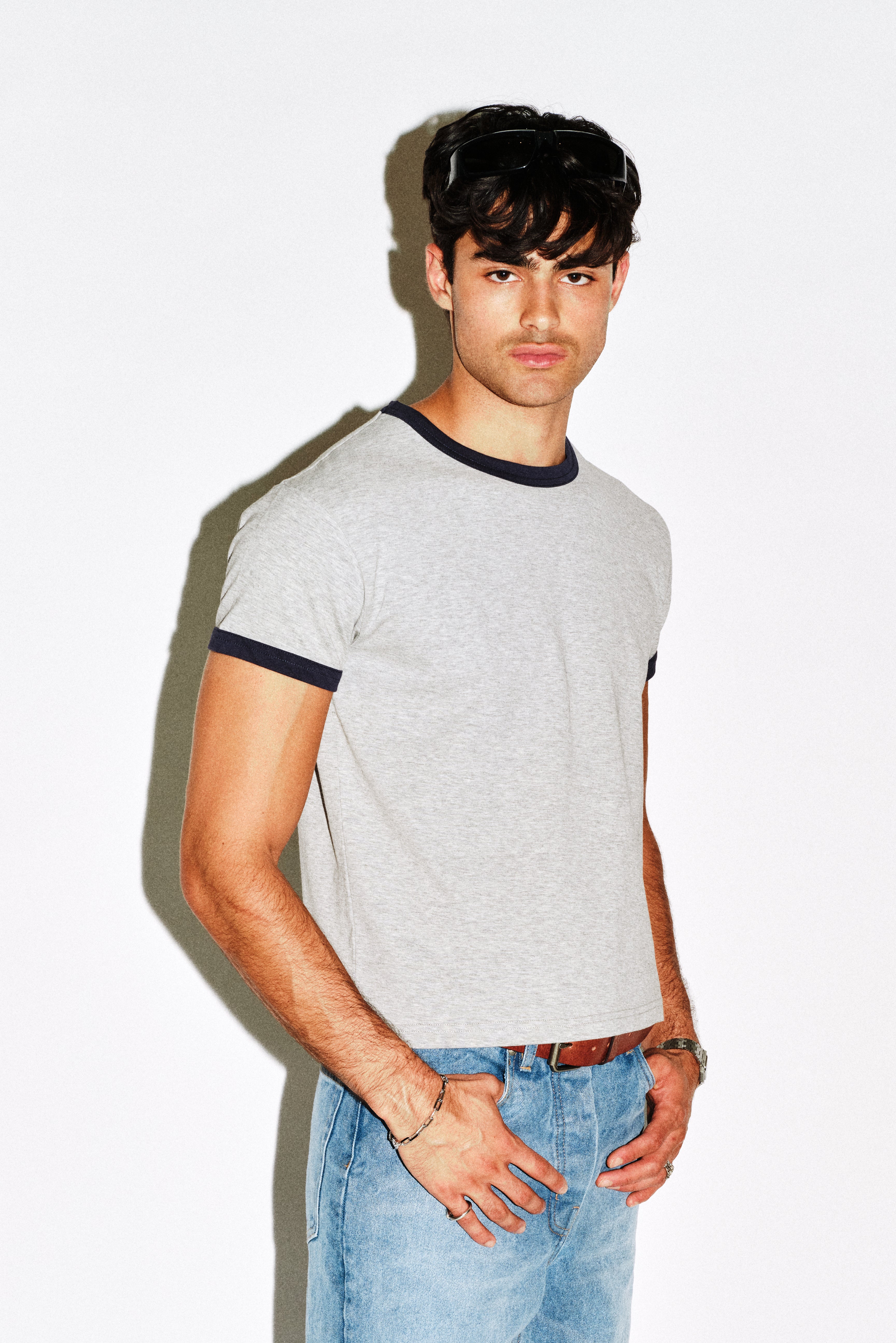 Navy Gray Ringer